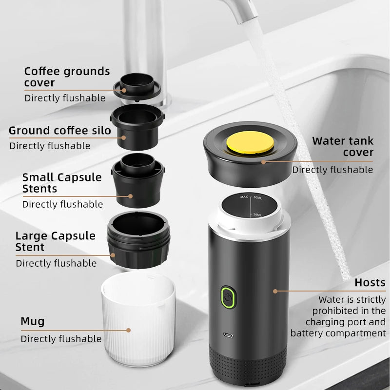 WIRELESS ELECTRIC PORTABLE ESPRESSO COFFEE MACHINE