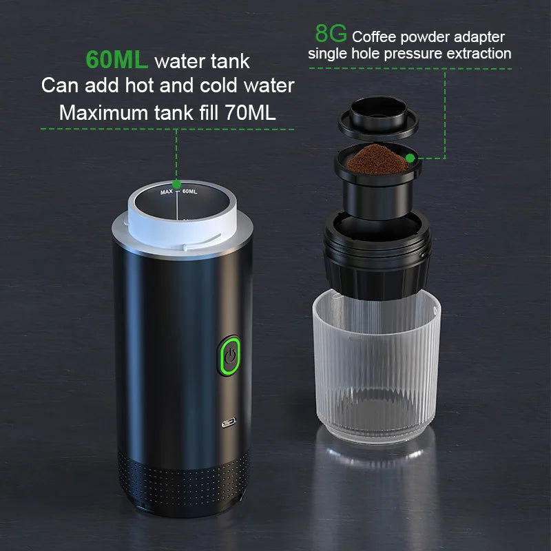 WIRELESS ELECTRIC PORTABLE ESPRESSO COFFEE MACHINE